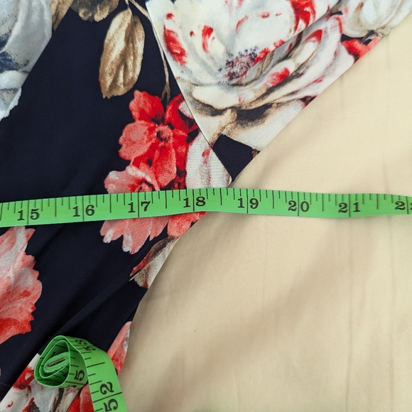 TuaTua+ 2X High-Low Floral Wrap Dress Blue and Pink - Picture 5 of 7